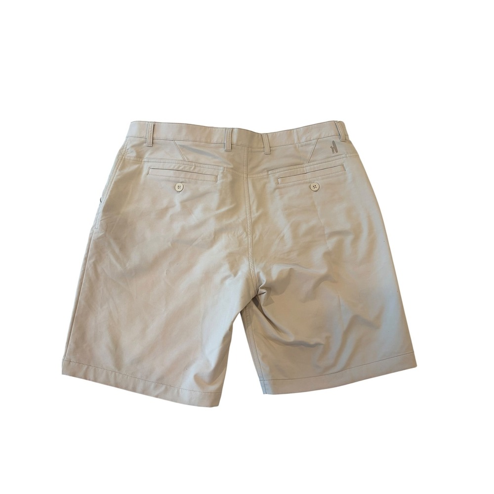 Johnnie-O Mens Performance Golf Shorts Stone Gray Khaki Size 38 Stretch